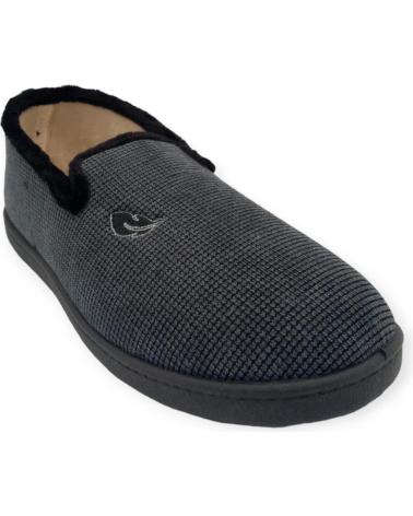 Calzado de casa de Hombre ROAL ZAPATILLA CASA HOMBRE CERRADA NEGRA Y GRIS PLUMAFLEX 12249 NEGRO