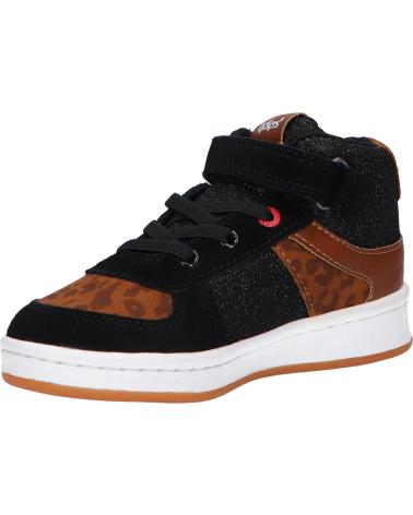 Scarpe sport per Bambina e Bambino KICKERS 664561-10 BILBON MID 82 NOIR CAMEL LEOPARD