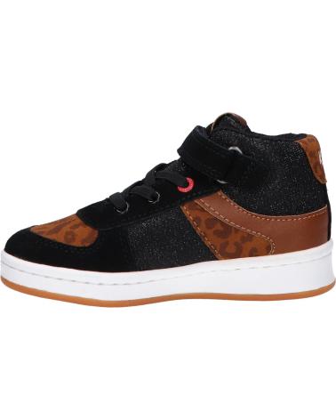 Scarpe sport per Bambina e Bambino KICKERS 664561-10 BILBON MID 82 NOIR CAMEL LEOPARD