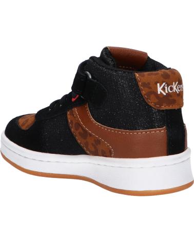 Scarpe sport per Bambina e Bambino KICKERS 664561-10 BILBON MID 82 NOIR CAMEL LEOPARD