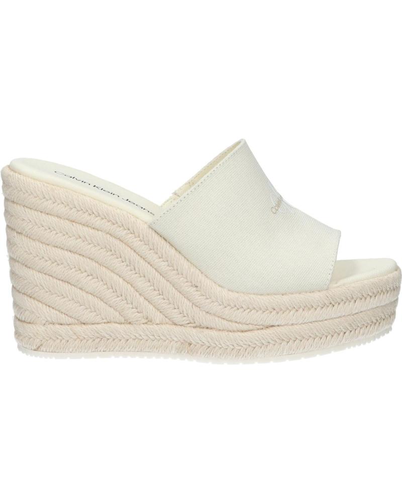 Sandalias de Mujer CALVIN KLEIN YW0YW01356 SLIDE WEDGE ROPE YBI CREAMY WHITE