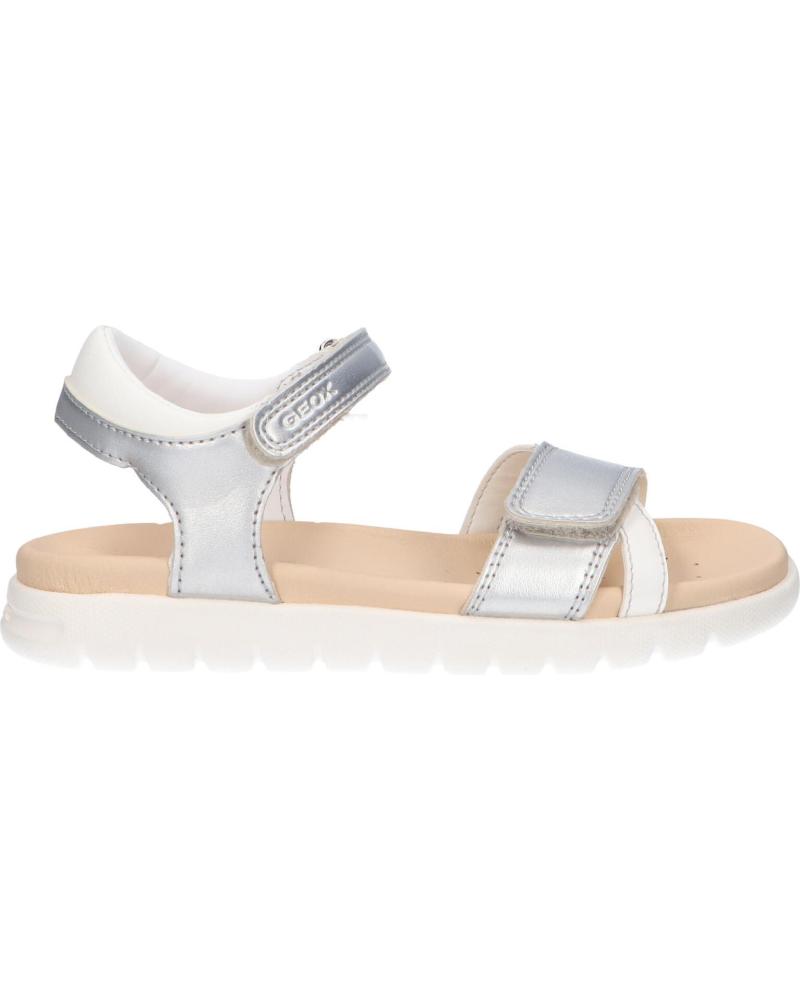 Sandali per Donna e Bambina GEOX J35GSA 0NFBC J SANDAL SOLEIMA C0434 SILVER-WHITE