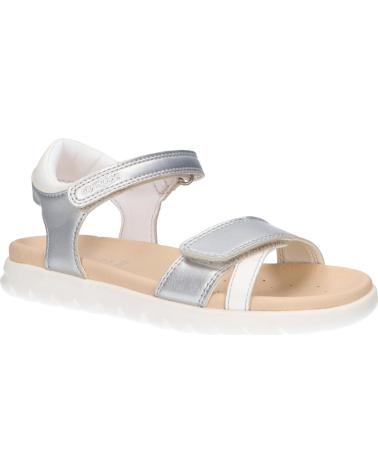 Sandali per Donna e Bambina GEOX J35GSA 0NFBC J SANDAL SOLEIMA C0434 SILVER-WHITE