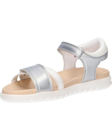 Sandali per Donna e Bambina GEOX J35GSA 0NFBC J SANDAL SOLEIMA C0434 SILVER-WHITE