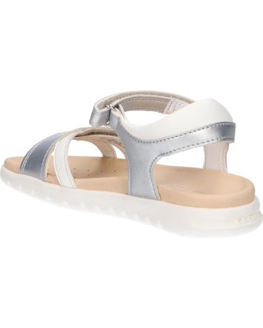 Sandali per Donna e Bambina GEOX J35GSA 0NFBC J SANDAL SOLEIMA C0434 SILVER-WHITE