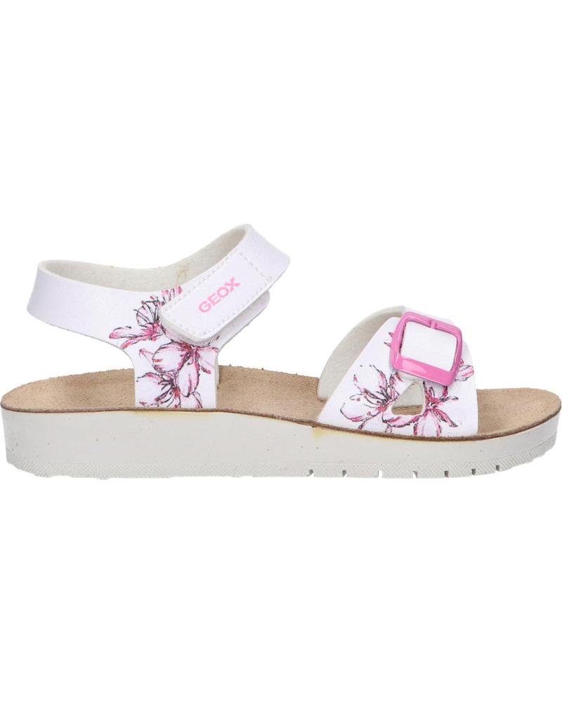 Sandali per Bambina GEOX J15EAB 000QD J SANDAL COSTAREI C0563 WHITE-FUCHSIA