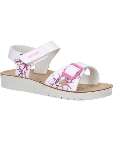 Sandali per Bambina GEOX J15EAB 000QD J SANDAL COSTAREI C0563 WHITE-FUCHSIA