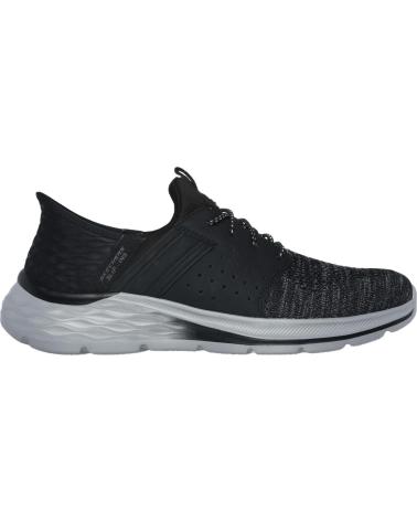 Sportschuhe-De-Hombre-SKECHERS-ZAPATILLAS-GARNER-NEWICK-NEGRO