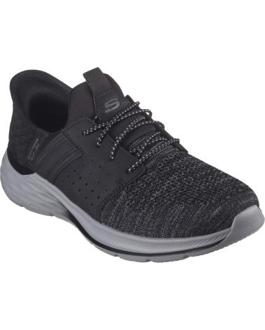 Sportschuhe-De-Hombre-SKECHERS-ZAPATILLAS-GARNER-NEWICK-NEGRO