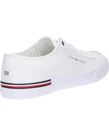 Scarpe sport per Uomo TOMMY HILFIGER SNEAKERS FM0FM04954 CORPORATE VULC CANVAS YBS WHITE