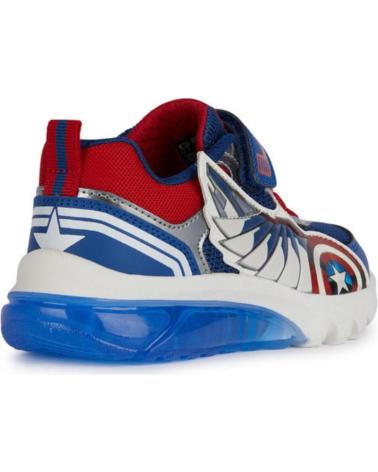 Sneaker für Junge GEOX DEPORTIVA CAPITAN AMERICA CON LUCES J45LBB250003 BLUE-RED