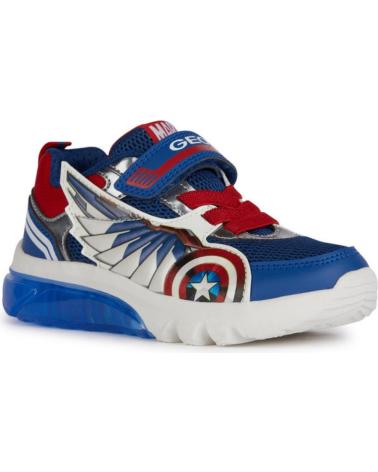 Sneaker für Junge GEOX DEPORTIVA CAPITAN AMERICA CON LUCES J45LBB250003 BLUE-RED