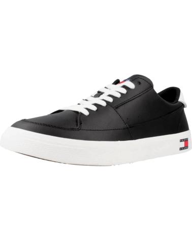 Zapatillas deporte de Hombre TOMMY JEANS ZAPATILLAS DE PIEL CON PARCHE ESSENTIAL EM0EM01398 NEGRO