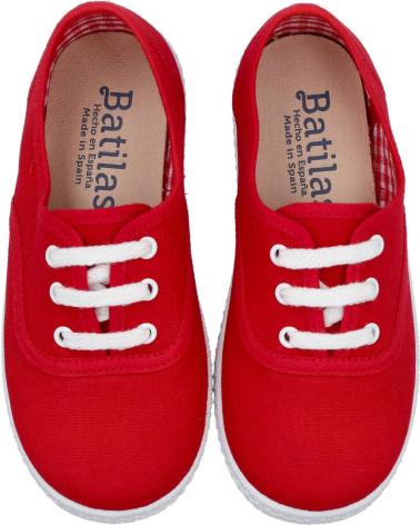 Sportivo-De-Niña-BATILAS-57601-ZAPATILLAS-LONA-CON-CORDO-ROJO