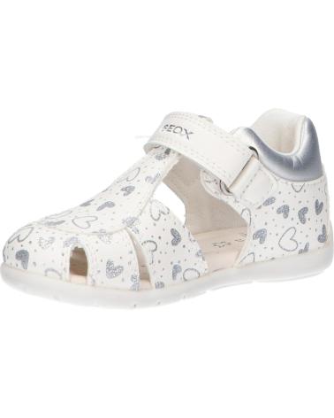 Sandalen für Mädchen GEOX B451QC 054AJ B ELTHAN C0007 WHITE-SILVER