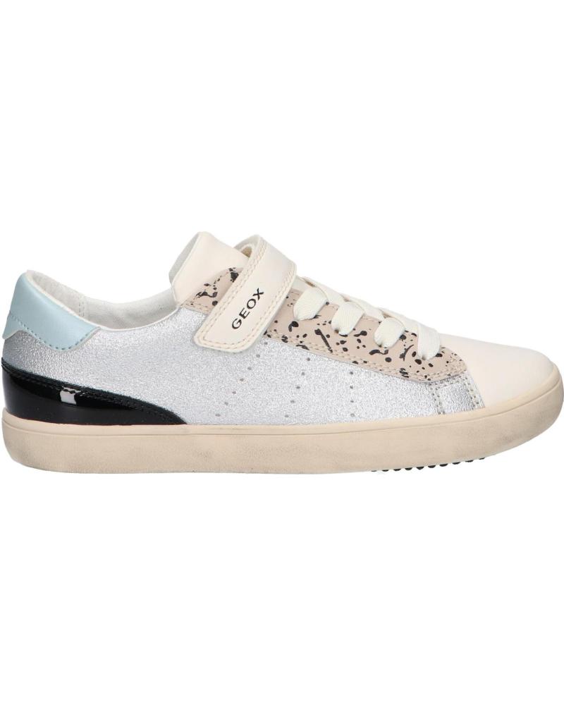 Sportivo per Bambina GEOX J454ND 0EWBC J GISLI C1W1M SILVER-LT IVORY