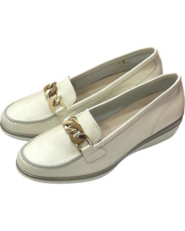 Zapatos de Mujer 24 HORAS MOCASIN PIEL CUNA BEIGE NATURAL LINO