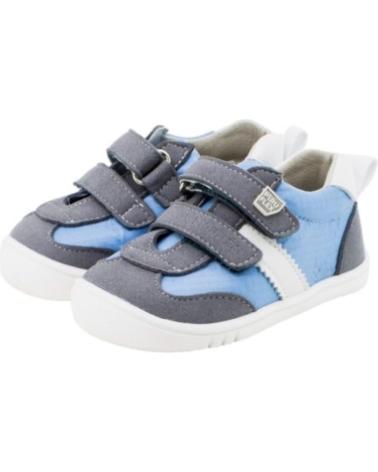 Zapatos de Niño PIRUFIN ZAPATILLAS DE DEPORTE PIRUFLEX CELESTE Y GRIS