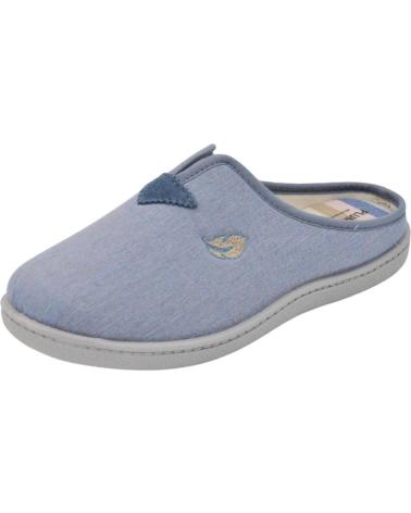 ROAL PLUMAFLEX COTTON JEANS HOUSE SLIPPERS WITH REMOVABLE INSOLE BLUE JEANS