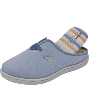 ROAL PLUMAFLEX COTTON JEANS HOUSE SLIPPERS WITH REMOVABLE INSOLE BLUE JEANS