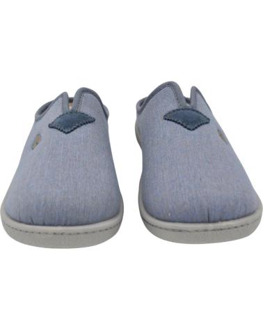 ROAL PLUMAFLEX COTTON JEANS HOUSE SLIPPERS WITH REMOVABLE INSOLE BLUE JEANS