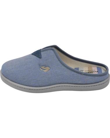 ROAL PLUMAFLEX COTTON JEANS HOUSE SLIPPERS WITH REMOVABLE INSOLE BLUE JEANS