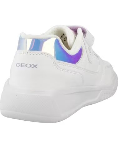 GEOX J ILLUMINIUS GIRL J35HPA WEISSE TURNSCHUHE MIT LILA DETAILS FÜR MÄDCHEN BLANCO