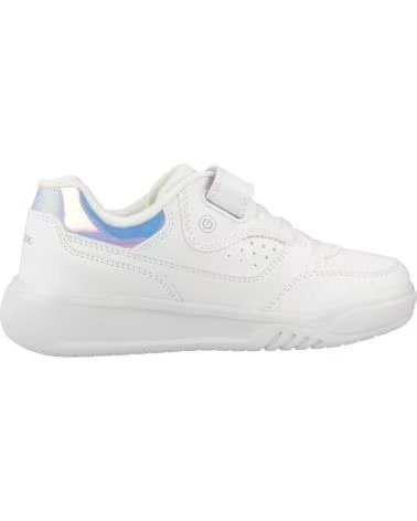 GEOX J ILLUMINIUS GIRL J35HPA WEISSE TURNSCHUHE MIT LILA DETAILS FÜR MÄDCHEN BLANCO