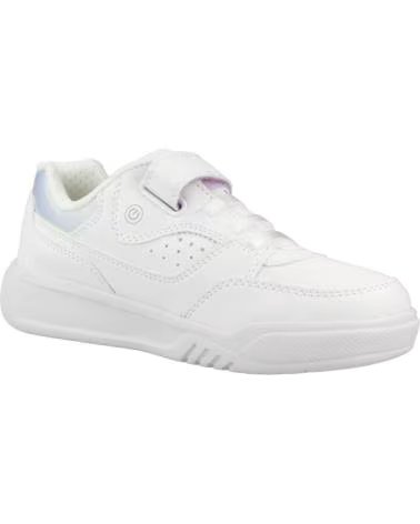 GEOX J ILLUMINIUS GIRL J35HPA WEISSE TURNSCHUHE MIT LILA DETAILS FÜR MÄDCHEN BLANCO