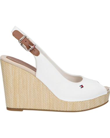 TOMMY HILFIGER FW0FW04789 ICONIC ELENA SLING BACK WEDGE YBL ECRU