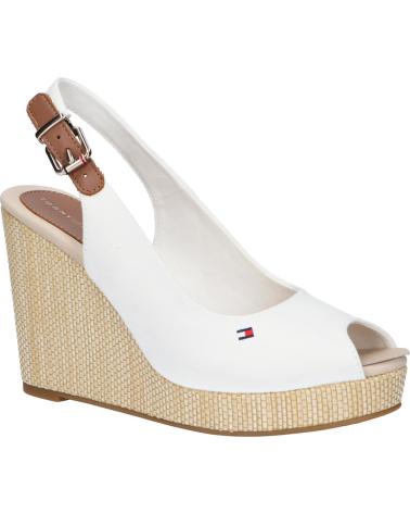 TOMMY HILFIGER FW0FW04789 ICONIC ELENA SLING BACK WEDGE YBL ECRU