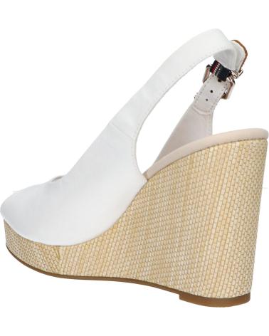 TOMMY HILFIGER FW0FW04789 ICONIC ELENA SLING BACK WEDGE YBL ECRU