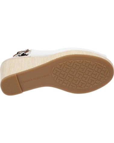 TOMMY HILFIGER FW0FW04789 ICONIC ELENA SLING BACK WEDGE YBL ECRU