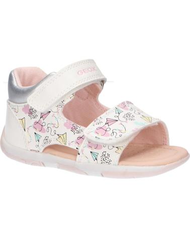 Sandalen für Mädchen GEOX B450YA 000BC B SANDAL TRAPUZ C0653 WHITE-MULTICOLOR