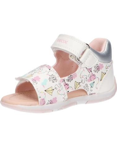 Sandalen für Mädchen GEOX B450YA 000BC B SANDAL TRAPUZ C0653 WHITE-MULTICOLOR