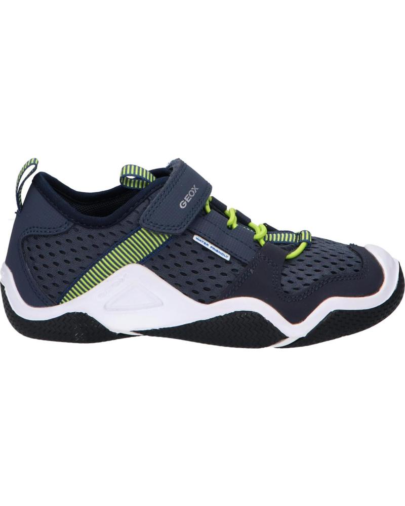 boy Trainers geox J3530A 01450 JR WADER C0749 NAVY-LIME