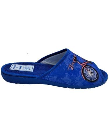 Calzado de casa de Mujer HURAN ZAPATILLA ABIERTA PLANA AZUL