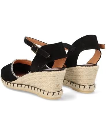 SANDALIAS VERBENAS DE ESPARTO CUÑA NEGRAS NEGRO