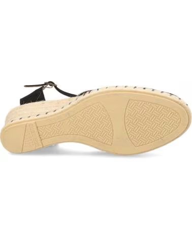 SANDALIAS VERBENAS DE ESPARTO CUÑA NEGRAS NEGRO