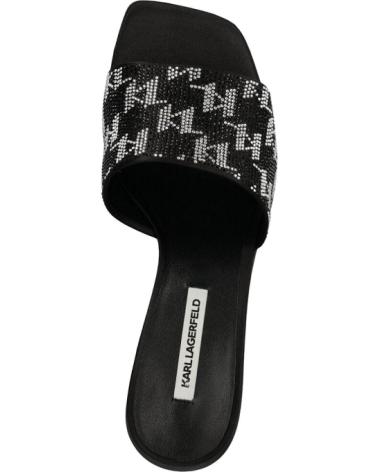 Chanclas de Mujer KARL LAGERFELD PANACHE II RHINESTONES SLIDE KL30112 NEGRO