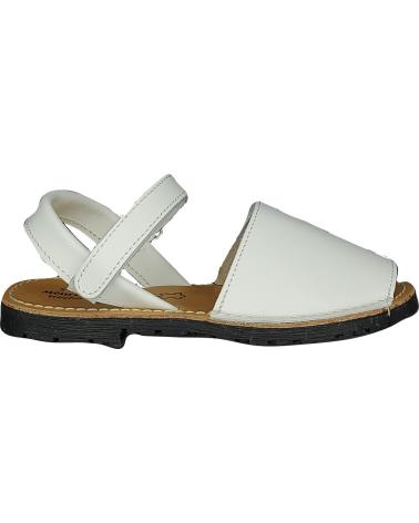 Sandalias de Niña  MENORQUINA PIEL VELCRO BLANCO