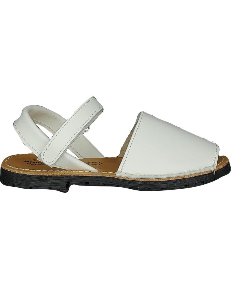 Sandalias de Niña  MENORQUINA PIEL VELCRO BLANCO