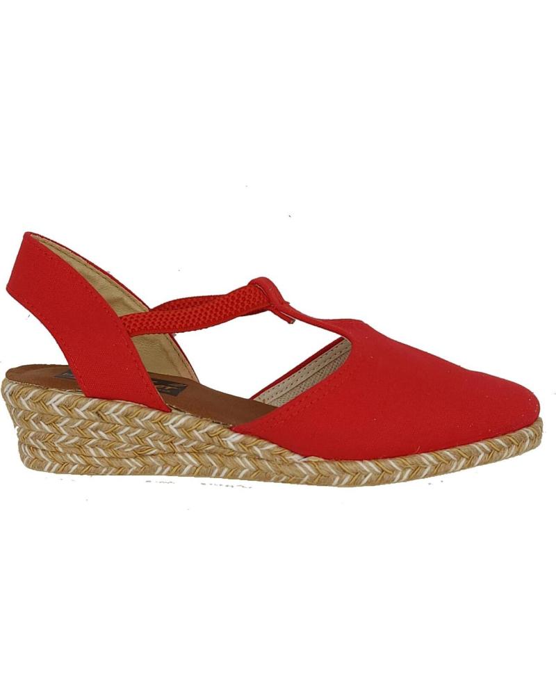 Sandalias de Mujer  SANDALIA LONA TIPO CANAMO ROJO
