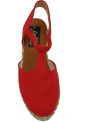 Sandalias de Mujer  SANDALIA LONA TIPO CANAMO ROJO