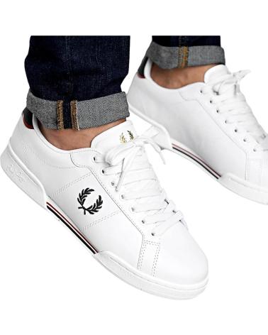 FRED PERRY B6311 BRANCAS DE COURO BLANCO