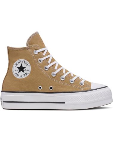 Deportivas de Mujer y Niña y Niño CONVERSE A07210C CHUCK TAYLOR ALL STAR LIFT PLATFORM TOSTADO SENDERISMO-BLANCO-NEGRO