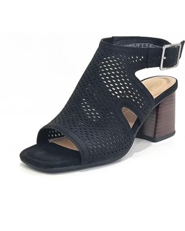Sandali per Donna CLARKS SANDALIA DE NOBUK TROQUELADO CON TACON NOBUK NEGRO