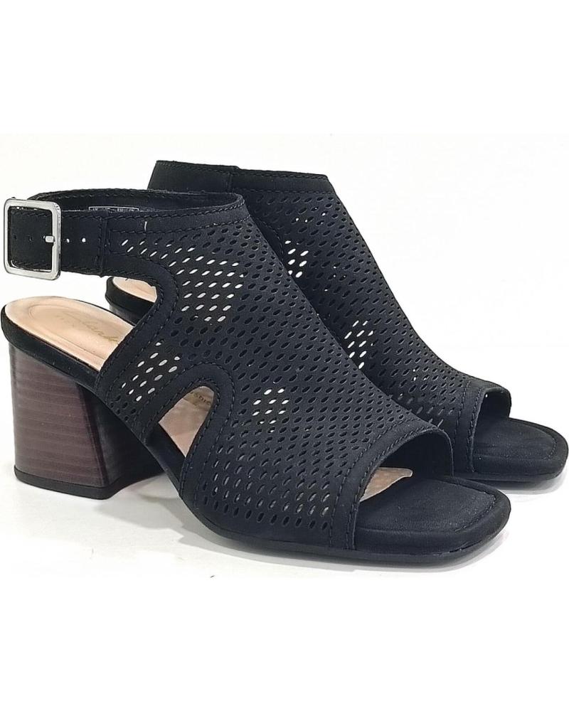 Sandali per Donna CLARKS SANDALIA DE NOBUK TROQUELADO CON TACON NOBUK NEGRO