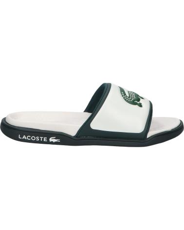 CIABATTE LACOSTE SERVE SLIDE DUAL 47CMA0014 BIANCHE CON VERDE SCURO 1Y5 OFF WHT-DK GRN