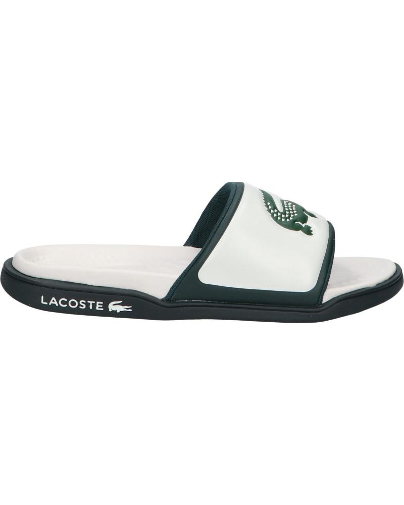 LACOSTE SERVE SLIDE DUAL 47CMA0014 WHITE DARK GREEN SLIDES 1Y5 OFF WHT-DK GRN